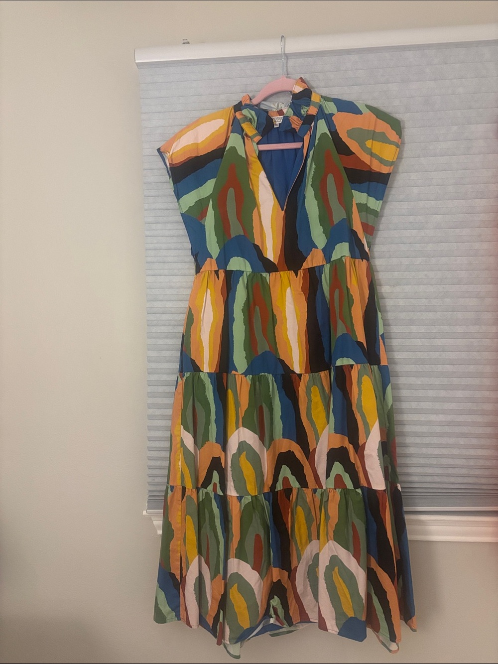 CROSBY by Mollie Burch Multicolor Abstract Tiered Maxi Dress